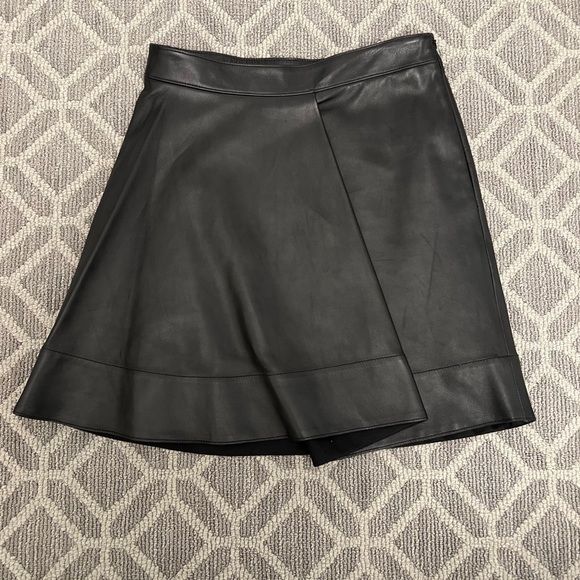 Philip Lim Rounded Fold Leather skirt